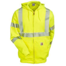 Men's High-Visibility Green Safety Hooded Sweatshirt